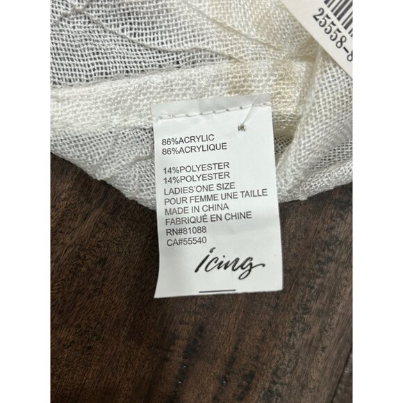 Icing Infinity Scarf  One Size Beige White Neutral Lightweight Acrylic Blend NWT - Picture 4 of 10